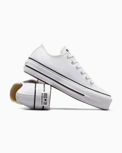 White / Black Converse Chuck Taylor All Star Lift Women Platform Shoes UK | C-43607899