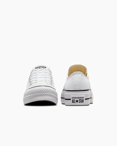 White / Black Converse Chuck Taylor All Star Lift Women Platform Shoes UK | C-43607899