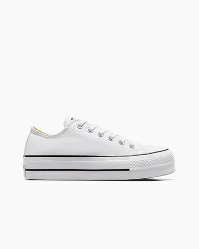 White / Black Converse Chuck Taylor All Star Lift Women Platform Shoes UK | C-43607899