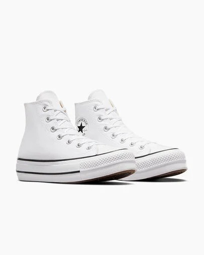 White / Black Converse Chuck Taylor All Star Lift Women Platform Shoes UK | C-18302579