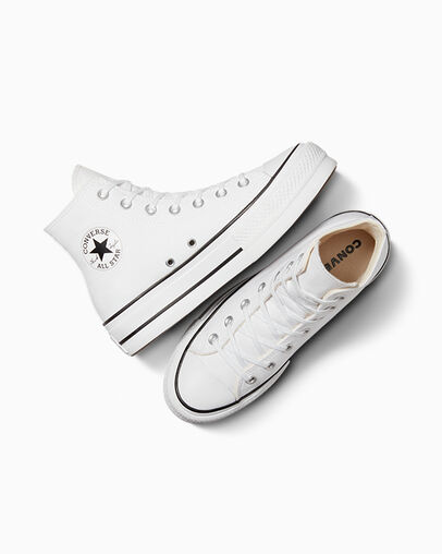 White / Black Converse Chuck Taylor All Star Lift Women Platform Shoes UK | C-18302579