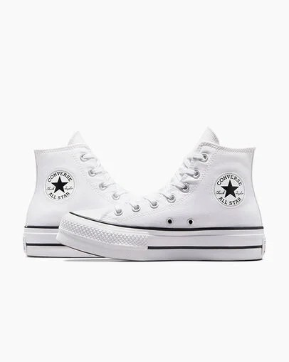 White / Black Converse Chuck Taylor All Star Lift Women Platform Shoes UK | C-18302579