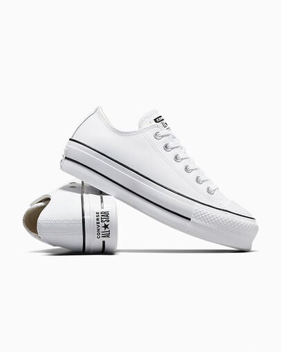 White / Black Converse Chuck Taylor All Star Lift Women Platform Shoes UK | C-85796249