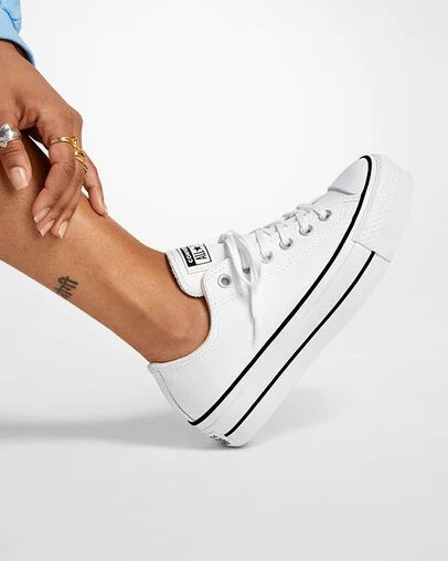 White / Black Converse Chuck Taylor All Star Lift Women Platform Shoes UK | C-85796249