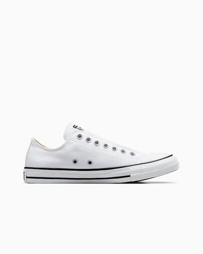 White / Black Converse Chuck Taylor All Star Men Slip On Shoes UK | C-41506399