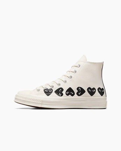 White / Black Converse Converse x PLAY Comme des Garçons Chuck 70 Multi Heart Men Sneakers UK | C-51786949