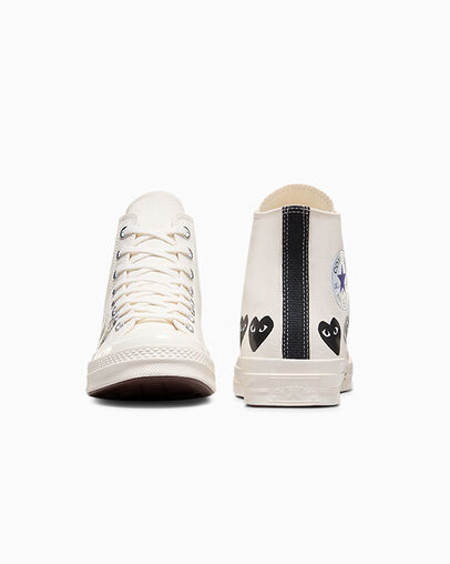 White / Black Converse Converse x PLAY Comme des Garçons Chuck 70 Multi Heart Men Sneakers UK | C-51786949