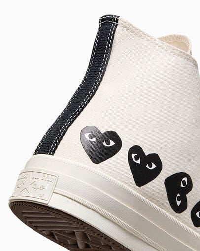 White / Black Converse Converse x PLAY Comme des Garçons Chuck 70 Multi Heart Men Sneakers UK | C-51786949