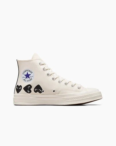 White / Black Converse Converse x PLAY Comme des Garçons Chuck 70 Multi Heart Men Sneakers UK | C-51786949