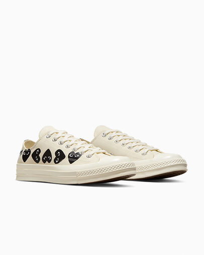 White / Black Converse Converse x PLAY Comme des Garçons Chuck 70 Multi Heart Men Sneakers UK | C-64273059