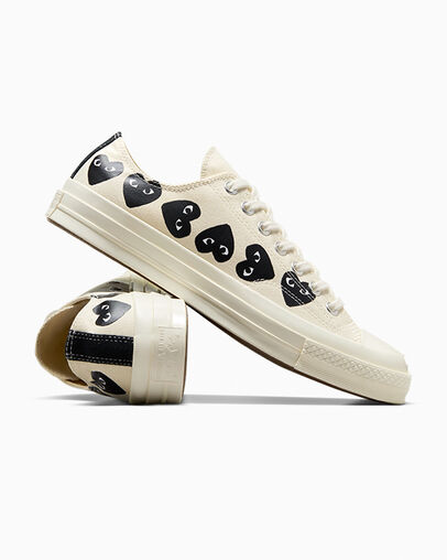 White / Black Converse Converse x PLAY Comme des Garçons Chuck 70 Multi Heart Men Sneakers UK | C-64273059