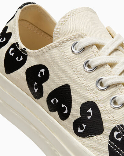 White / Black Converse Converse x PLAY Comme des Garçons Chuck 70 Multi Heart Men Sneakers UK | C-64273059