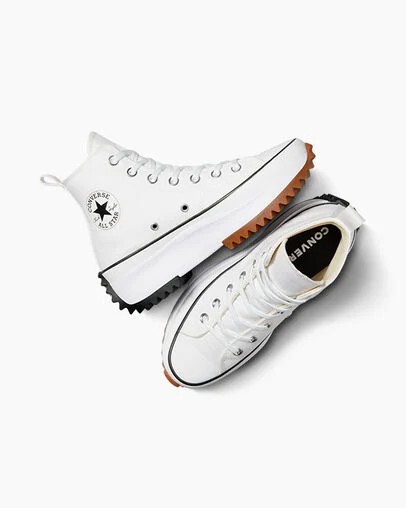 White / Black Converse Run Star Hike Men Platform Shoes UK | C-06597439