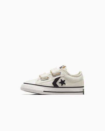 White / Black Converse Star Player 76 Easy-On Kids' Canvas Shoes UK | C-63824759