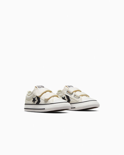 White / Black Converse Star Player 76 Easy-On Kids' Canvas Shoes UK | C-63824759