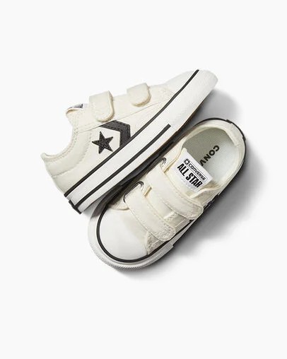 White / Black Converse Star Player 76 Easy-On Kids' Canvas Shoes UK | C-63824759