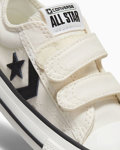 White / Black Converse Star Player 76 Easy-On Kids' Canvas Shoes UK | C-63824759