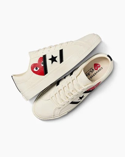 White / Black / Red Converse Converse x PLAY Comme des Garçons One Star Academy Pro Women Skate Shoes UK | C-31974259