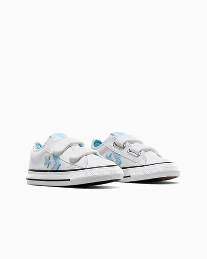 White / Blue / White Converse Star Player 76 Kids' Sneakers UK | C-02574189