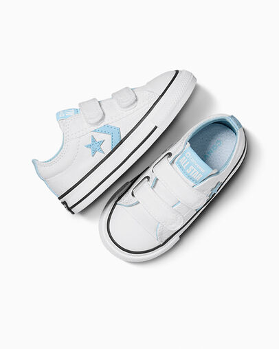 White / Blue / White Converse Star Player 76 Kids' Sneakers UK | C-02574189