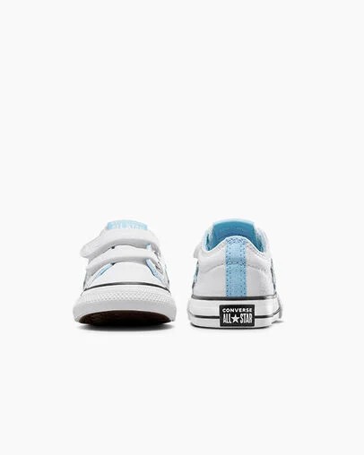 White / Blue / White Converse Star Player 76 Kids' Sneakers UK | C-02574189