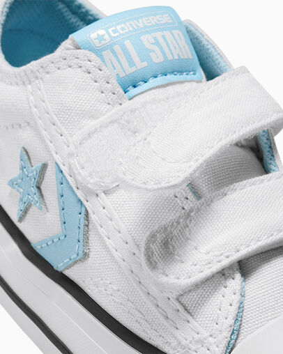 White / Blue / White Converse Star Player 76 Kids' Sneakers UK | C-02574189