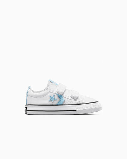 White / Blue / White Converse Star Player 76 Kids\' Sneakers UK | C-02574189