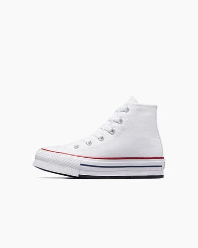 White / Dark Red / Navy Converse Chuck Taylor All Star EVA Lift Kids' Platform Shoes UK | C-53940769