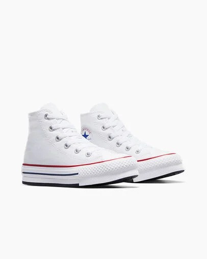 White / Dark Red / Navy Converse Chuck Taylor All Star EVA Lift Kids' Platform Shoes UK | C-53940769