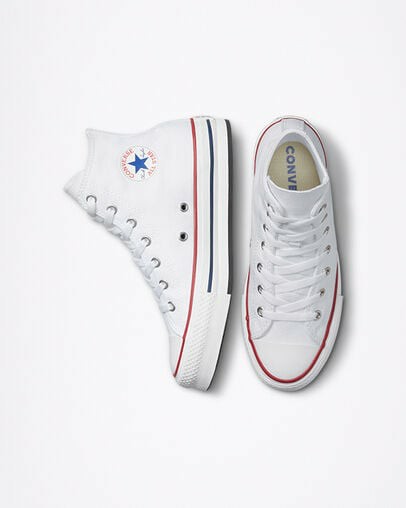 White / Dark Red / Navy Converse Chuck Taylor All Star EVA Lift Kids' Canvas Shoes UK | C-93201469