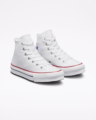 White / Dark Red / Navy Converse Chuck Taylor All Star EVA Lift Kids' Canvas Shoes UK | C-93201469