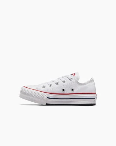 White / Dark Red / Navy Converse Chuck Taylor All Star EVA Lift Kids' Platform Shoes UK | C-13458729