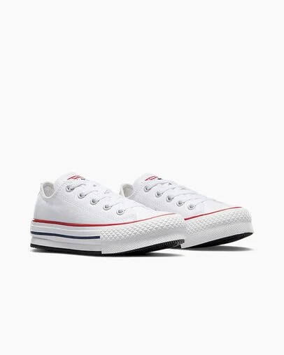 White / Dark Red / Navy Converse Chuck Taylor All Star EVA Lift Kids' Platform Shoes UK | C-13458729