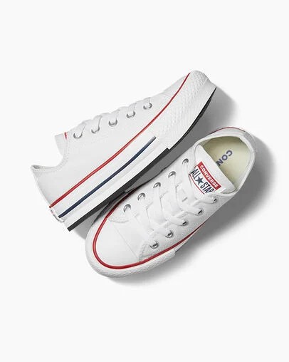 White / Dark Red / Navy Converse Chuck Taylor All Star EVA Lift Kids' Platform Shoes UK | C-13458729