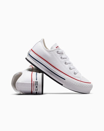 White / Dark Red / Navy Converse Chuck Taylor All Star EVA Lift Kids' Platform Shoes UK | C-13458729