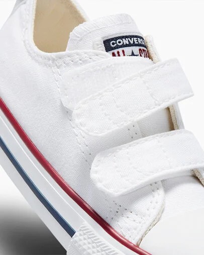 White / Dark Red / Navy Converse Chuck Taylor All Star 2V Kids' Canvas Shoes UK | C-08326719