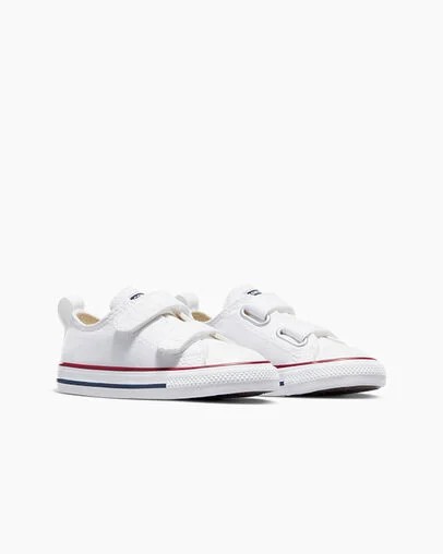 White / Dark Red / Navy Converse Chuck Taylor All Star 2V Kids' Canvas Shoes UK | C-08326719