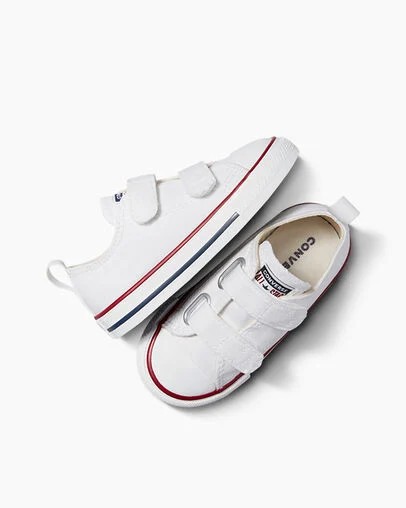 White / Dark Red / Navy Converse Chuck Taylor All Star 2V Kids' Canvas Shoes UK | C-08326719