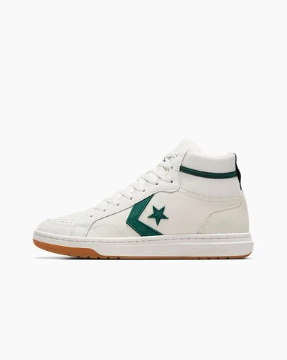 White / Green Converse Pro Blaze Classic Sport Luxe Men Basketball Shoes UK | C-65814979