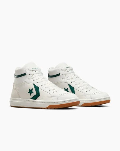 White / Green Converse Pro Blaze Classic Sport Luxe Men Basketball Shoes UK | C-65814979