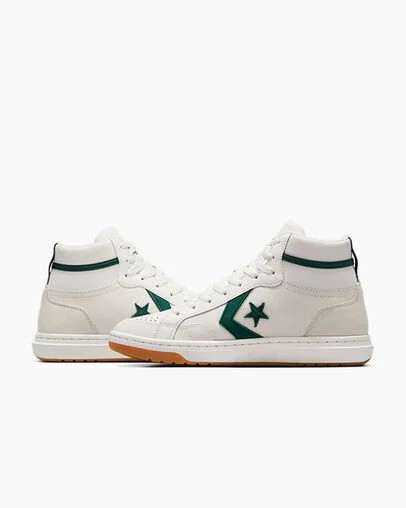 White / Green Converse Pro Blaze Classic Sport Luxe Men Basketball Shoes UK | C-65814979