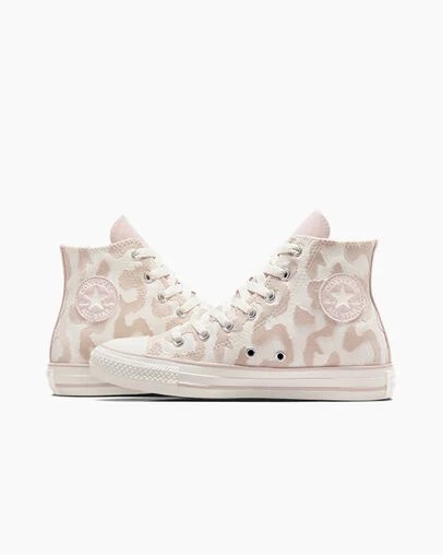 White / Grey Converse Chuck Taylor All Star Leopard Kids' Sneakers UK | C-60184329