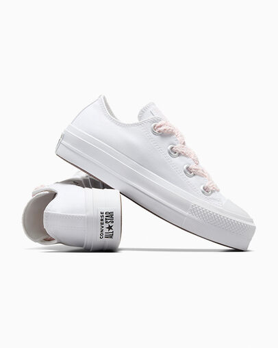 White / Pink Converse Chuck Taylor All Star Lift Women Platform Shoes UK | C-01842979