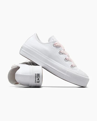 White / Pink Converse Chuck Taylor All Star Lift Women Platform Shoes UK | C-19025839