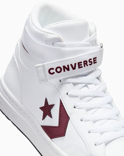 White / Pink Converse Pro Blaze V2 Leather Men Basketball Shoes UK | C-96437589