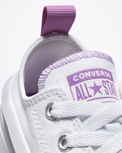 White / Purple Converse Chuck Taylor All Star Move Kids' Platform Shoes UK | C-56719209