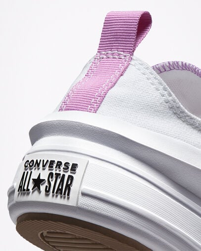 White / Purple Converse Chuck Taylor All Star Move Kids' Platform Shoes UK | C-56719209