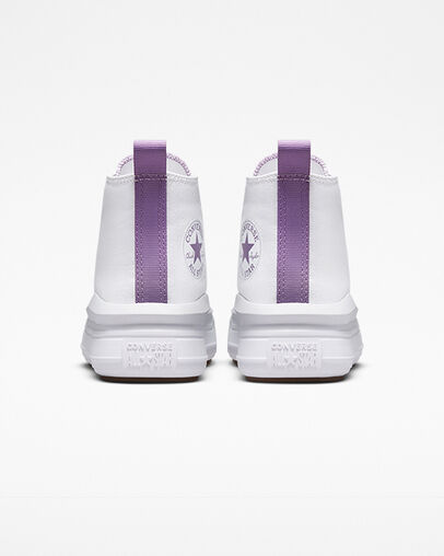 White / Purple Converse Chuck Taylor All Star Move Color Pop Kids' Platform Shoes UK | C-74862939