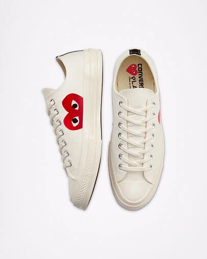 White / Red Converse Converse x PLAY Comme des Garçons Chuck 70 Men Sneakers UK | C-95164729