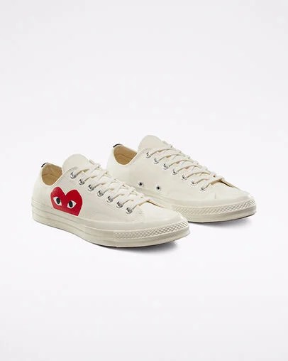 White / Red Converse Converse x PLAY Comme des Garçons Chuck 70 Men Sneakers UK | C-95164729